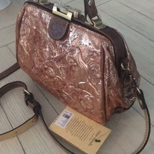 Patricia Nash Grachi satchel glitter gold handbag